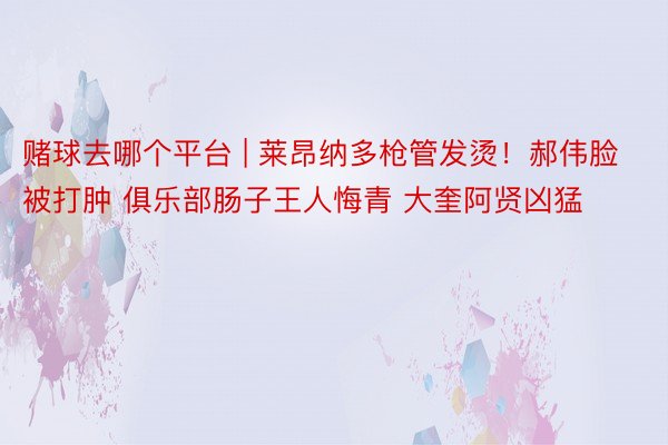 赌球去哪个平台 | 莱昂纳多枪管发烫！郝伟脸被打肿 俱乐部肠子王人悔青 大奎阿贤凶猛